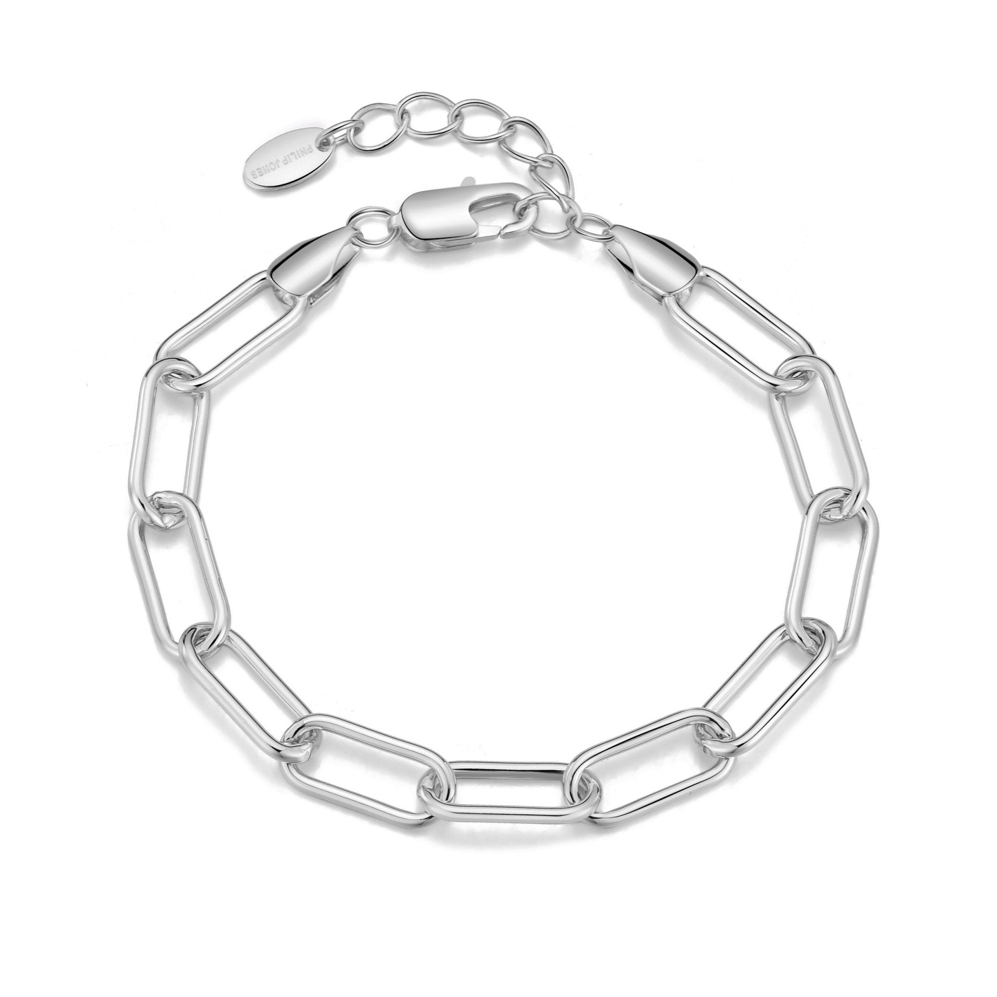 Silver Plated Paperclip Bracelet - Philip Jones Jewellery