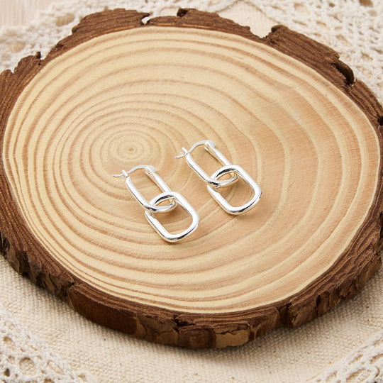 Silver Plated Paperclip Earrings