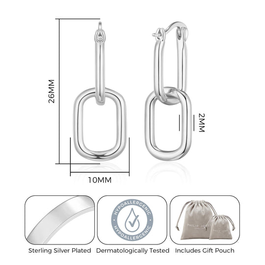 Silver Plated Paperclip Earrings