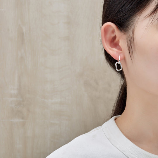 Silver Plated Paperclip Earrings - Philip Jones Jewellery