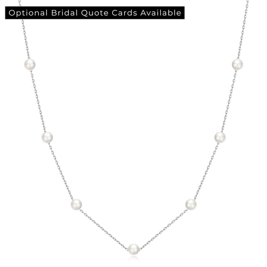 Silver Plated Pearl Chain Bridal Necklace - Philip Jones Jewellery