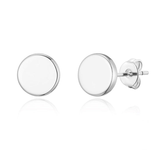 Silver Plated Round Dot Stud Earrings - Philip Jones Jewellery