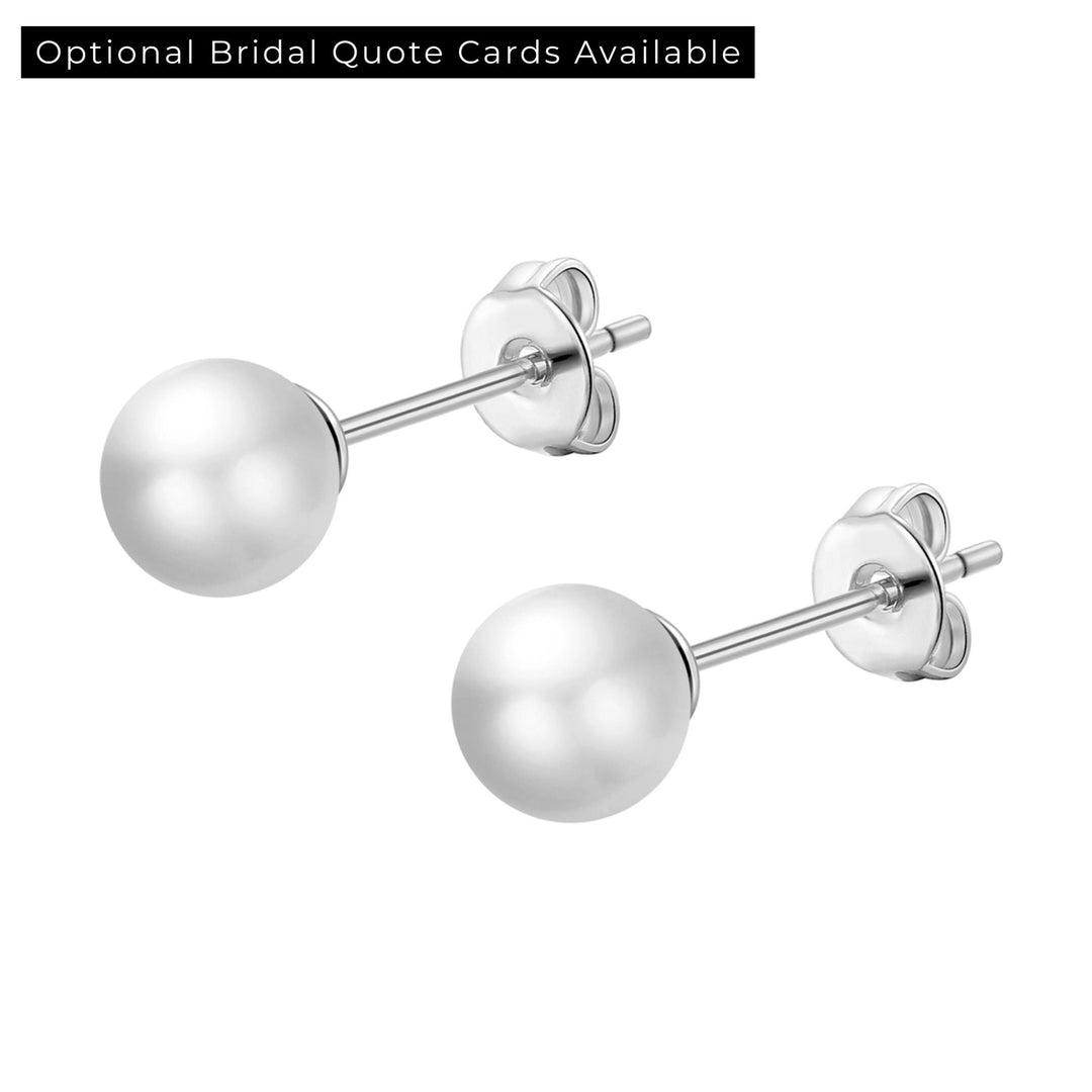 Silver Plated Shell Pearl Bridal Earrings - Philip Jones Jewellery