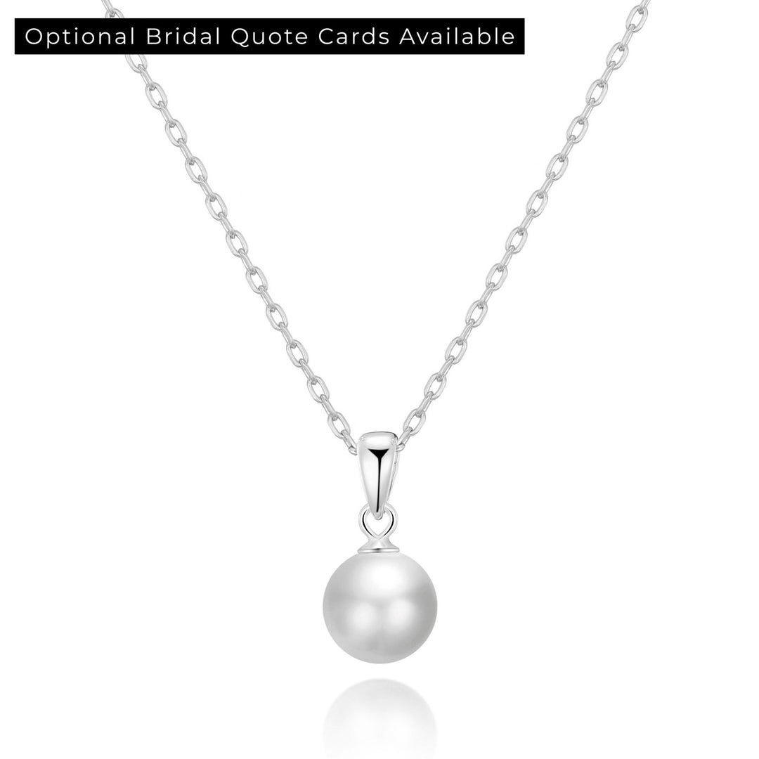 Silver Plated Shell Pearl Bridal Necklace - Philip Jones Jewellery