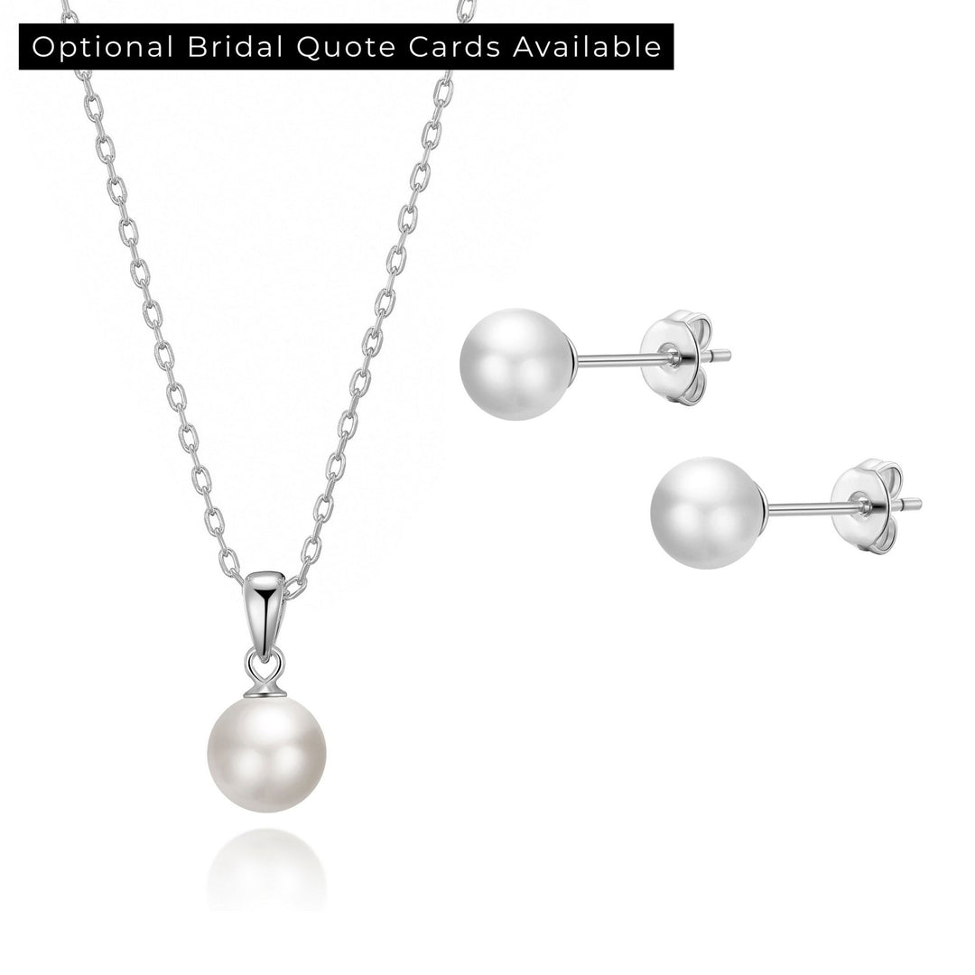 Silver Plated Shell Pearl Bridal Set - Philip Jones Jewellery