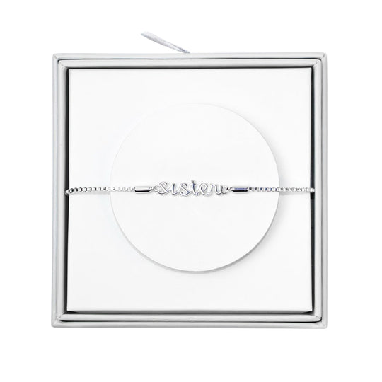Silver Plated Sister Bracelet Created with Zircondia® Crystals with Gift Box - Philip Jones Jewellery