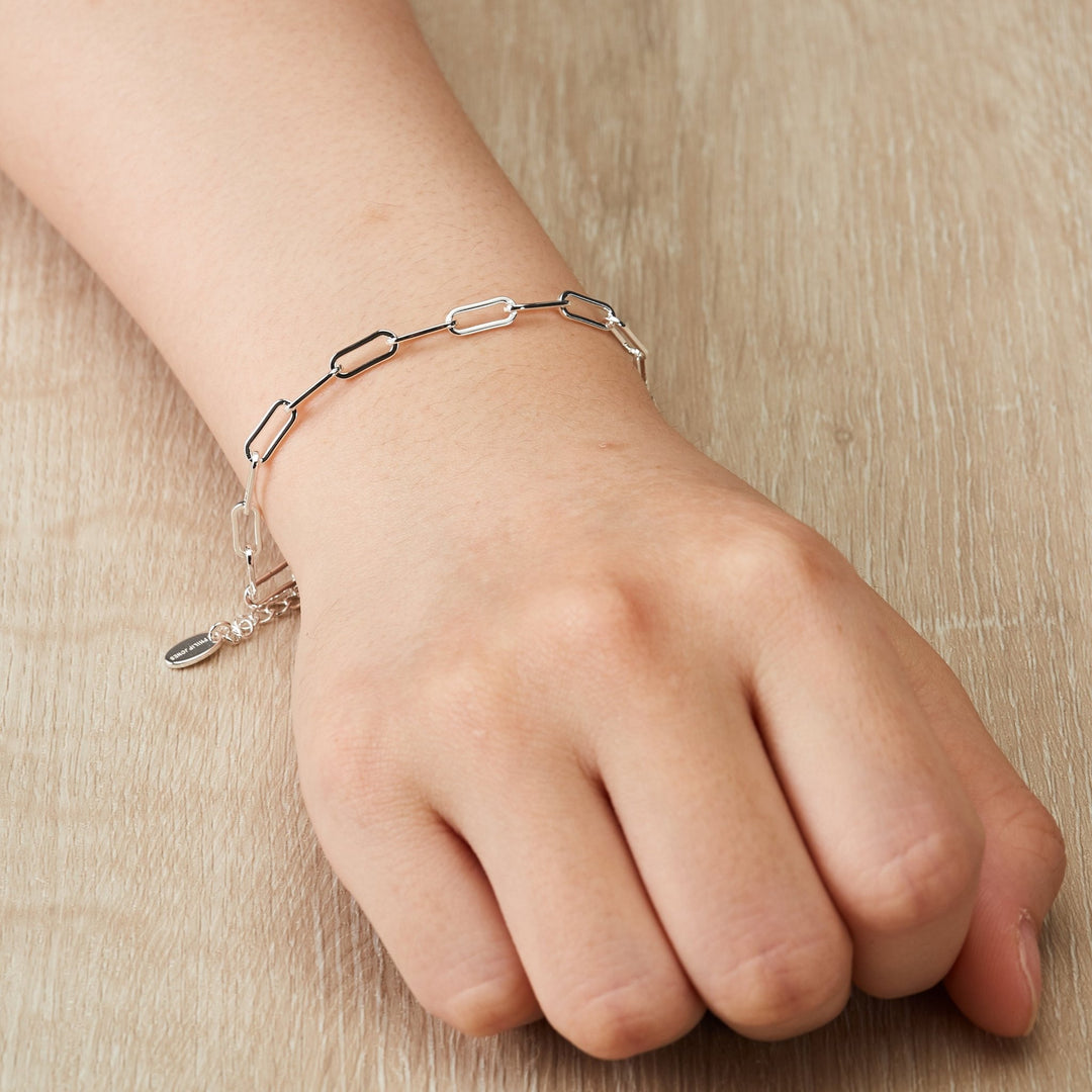 Silver Plated Small Link Paperclip Bracelet - Philip Jones Jewellery