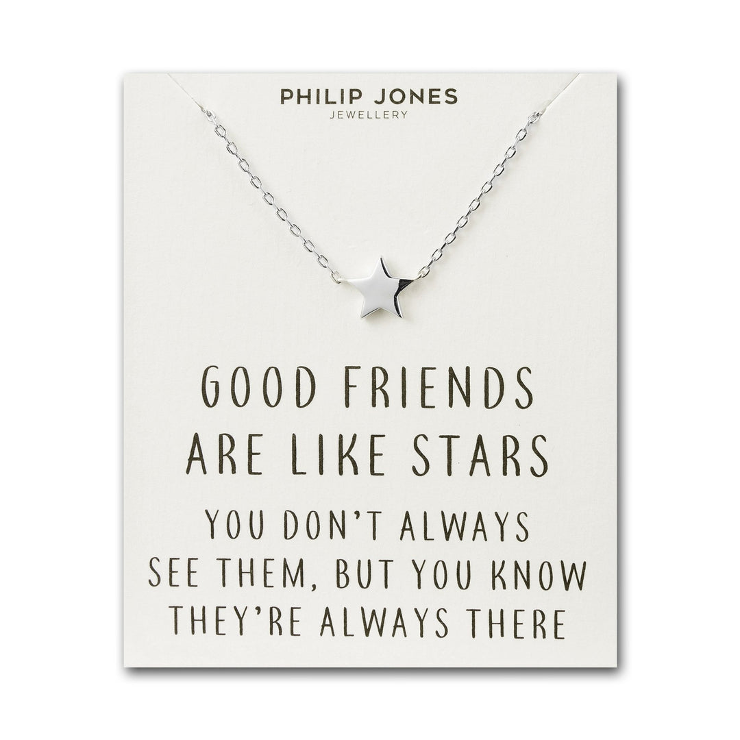 Silver Plated Star Necklace with Quote Card - Philip Jones Jewellery