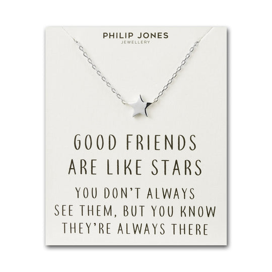Silver Plated Star Necklace with Quote Card - Philip Jones Jewellery