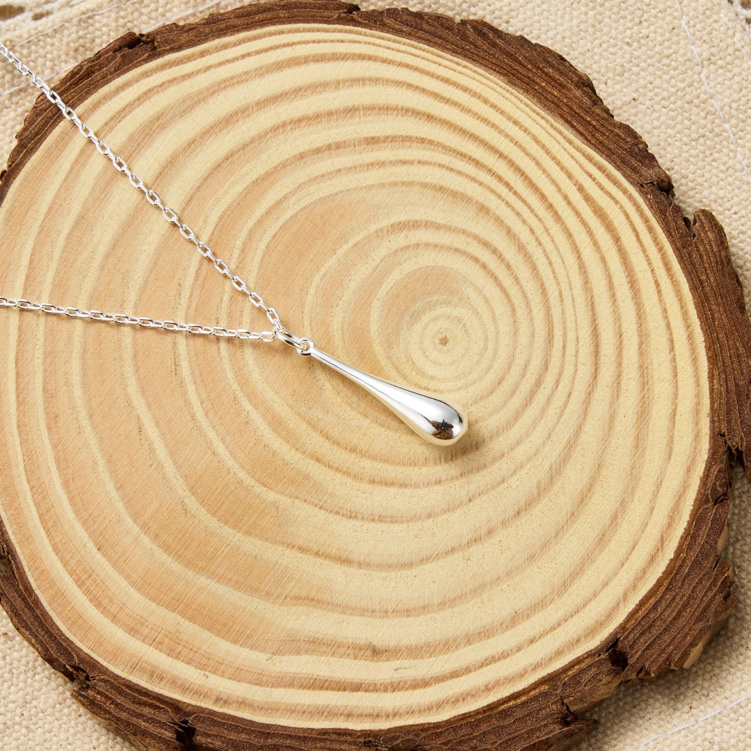 Silver Plated Teardrop Necklace - Philip Jones Jewellery