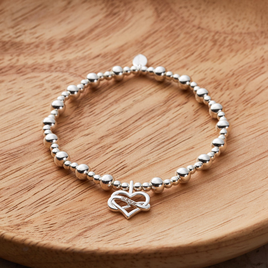Silver Plated True Friendship Quote Stretch Bracelet with Gift Box - Philip Jones Jewellery