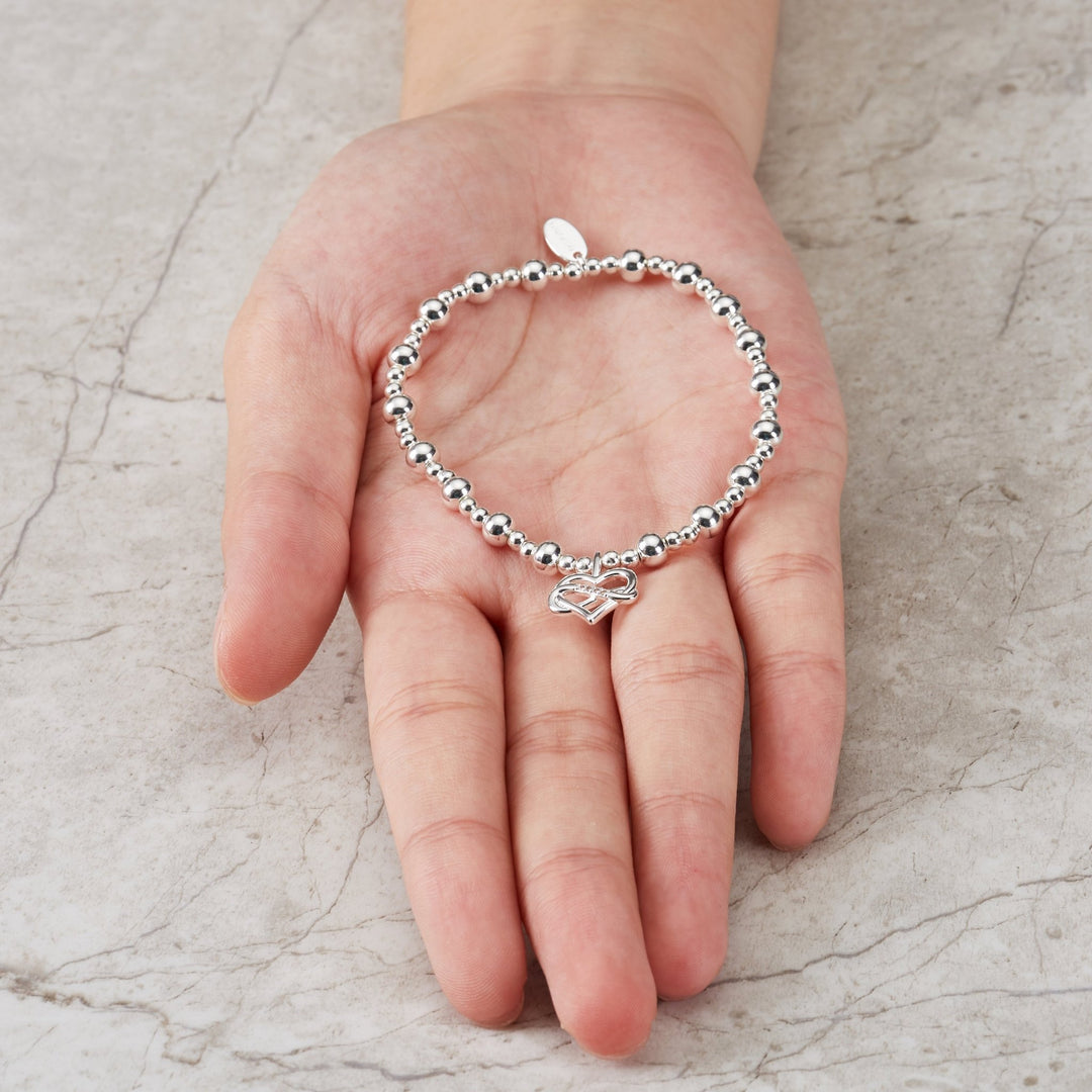 Silver Plated True Friendship Quote Stretch Bracelet with Gift Box - Philip Jones Jewellery