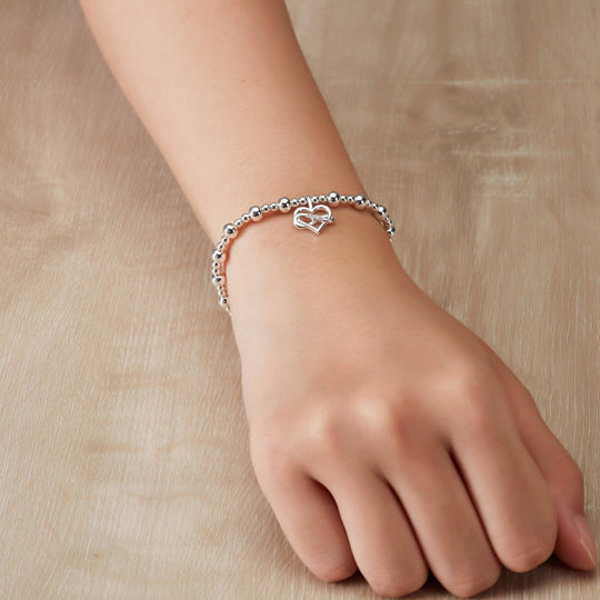Silver Plated True Friendship Quote Stretch Bracelet with Gift Box - Philip Jones Jewellery