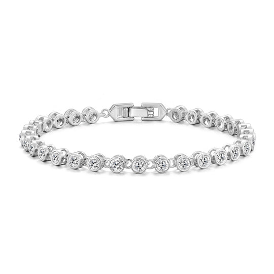 Solitaire Bracelet Created with Zircondia® Crystals - Philip Jones Jewellery