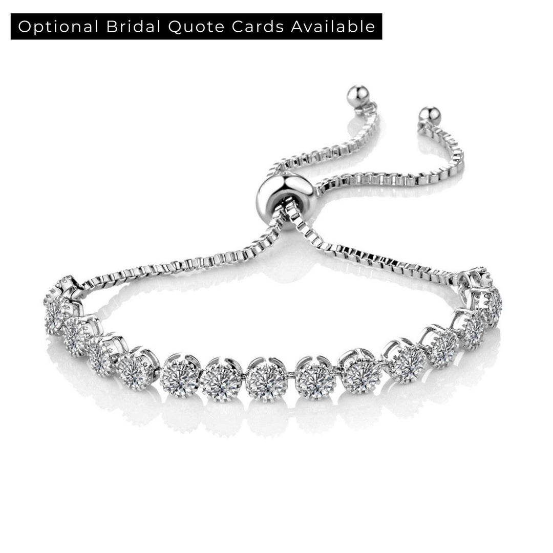 Solitaire Crystal Friendship Bridal Bracelet with Zircondia® Crystals - Philip Jones Jewellery