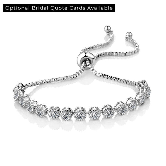 Solitaire Crystal Friendship Bridal Bracelet with Zircondia® Crystals - Philip Jones Jewellery