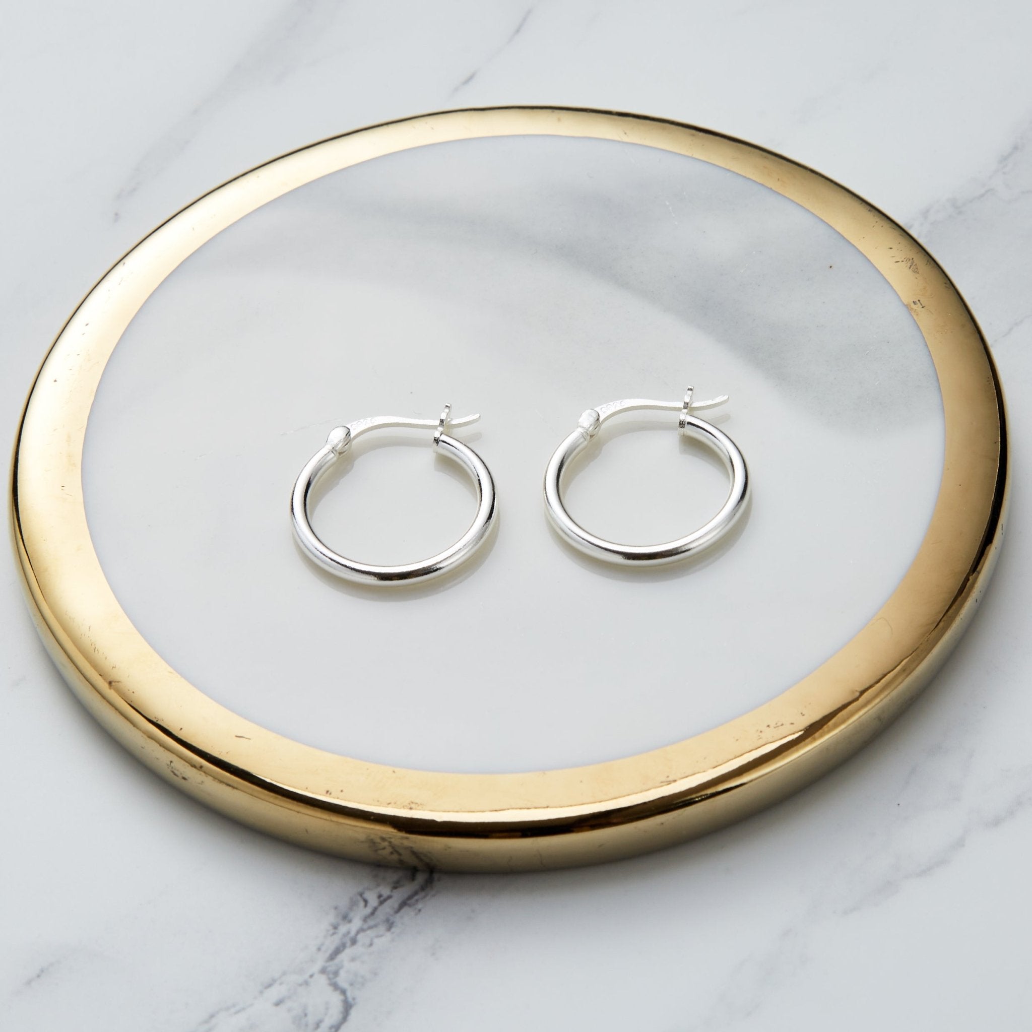 Sterling Silver 20mm Hoop Earrings - Philip Jones Jewellery