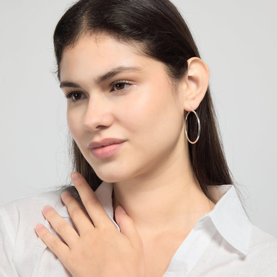 Sterling Silver 40mm Hoop Earrings