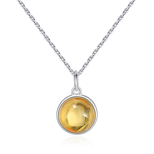 Sterling Silver Amber Necklace - Philip Jones Jewellery