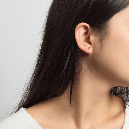 Sterling Silver Amber Oval Stud Earrings - Philip Jones Jewellery