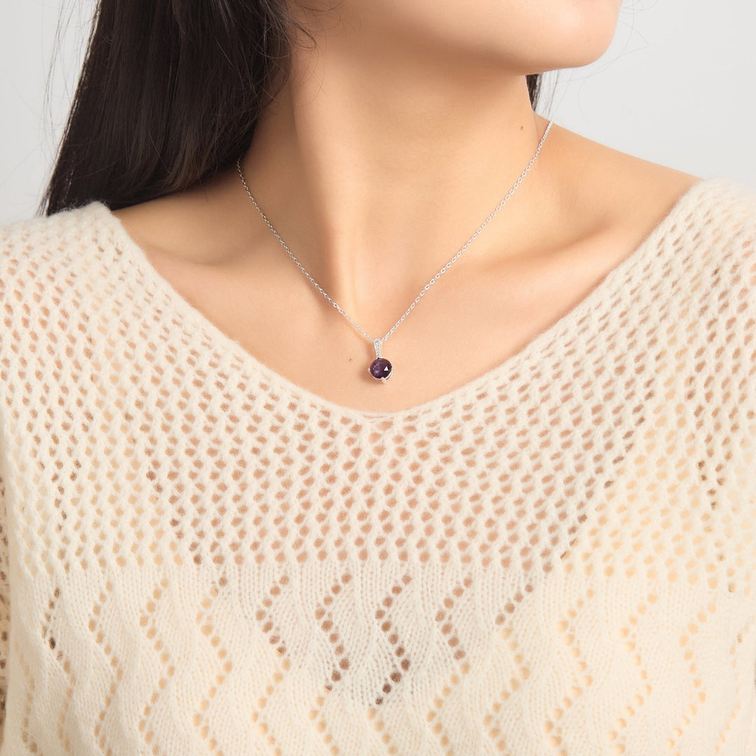 Sterling Silver Amethyst Gemstone Necklace - Philip Jones Jewellery