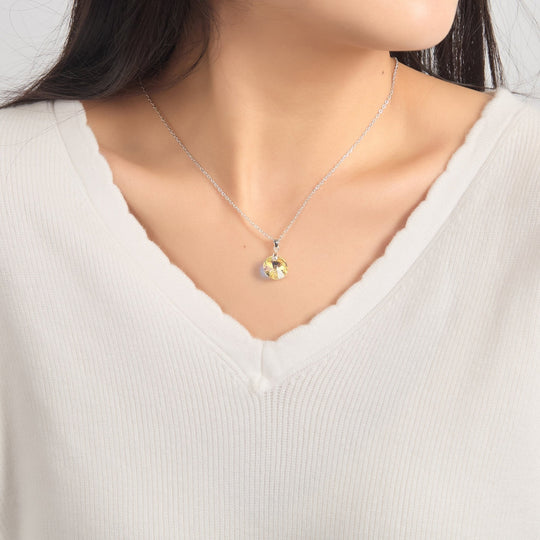 Sterling Silver Aurora Borealis Necklace Created with Zircondia® Crystals - Philip Jones Jewellery
