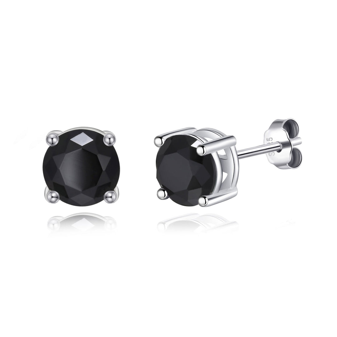 Sterling Silver Black Onyx Gemstone Earrings - Philip Jones Jewellery