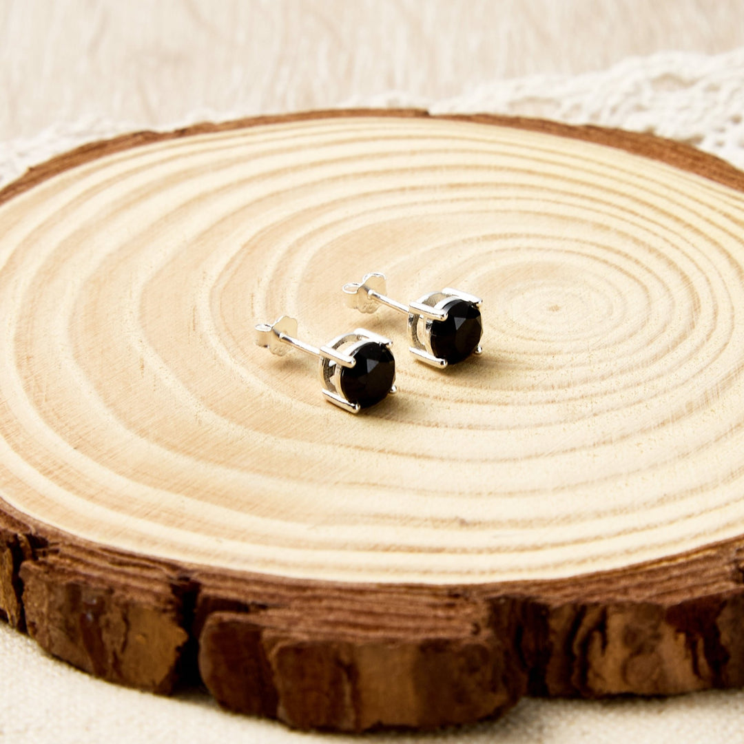 Sterling Silver Black Onyx Gemstone Earrings - Philip Jones Jewellery