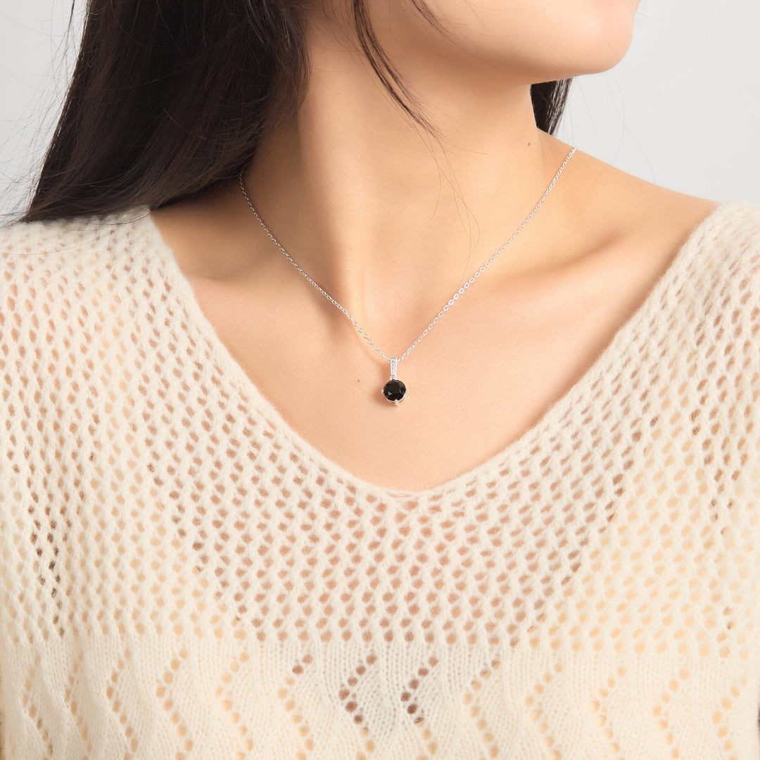 Sterling Silver Black Onyx Gemstone Necklace - Philip Jones Jewellery