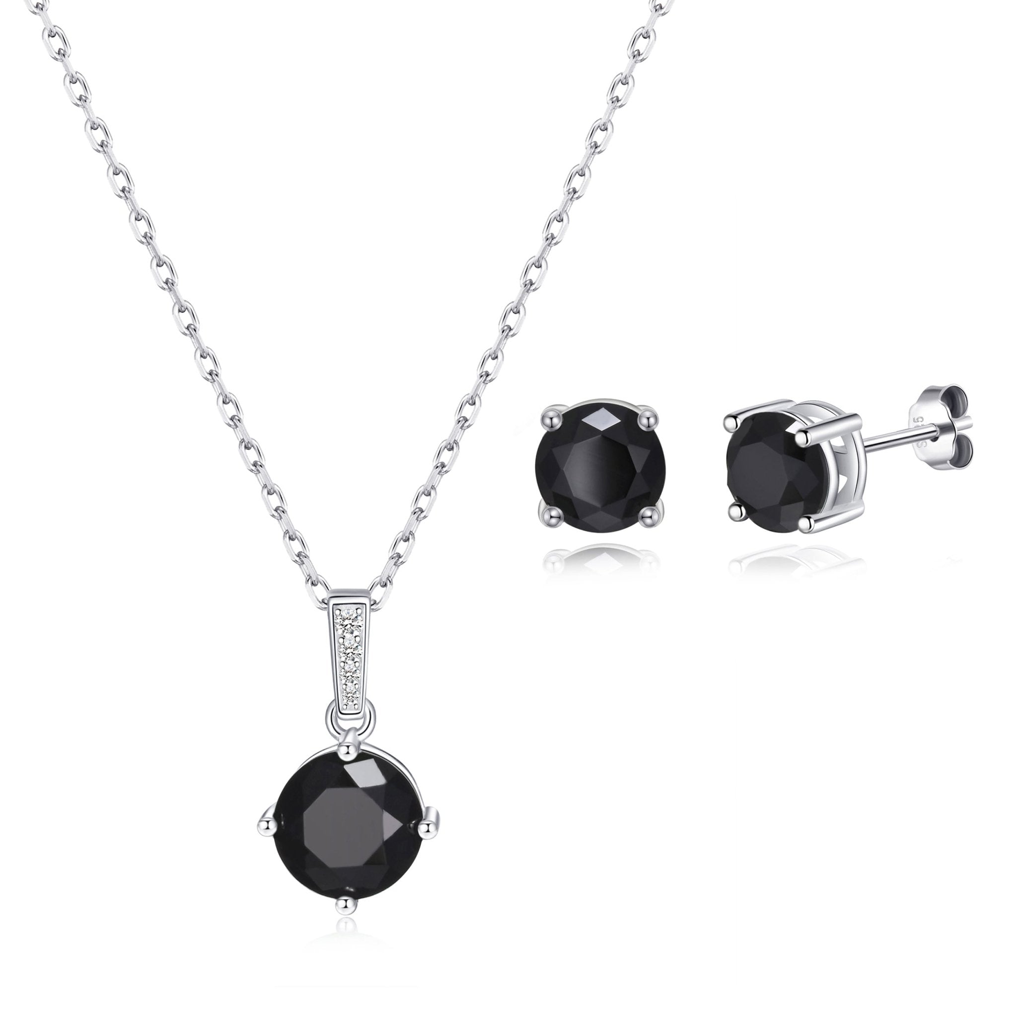 Sterling Silver Black Onyx Gemstone Set - Philip Jones Jewellery