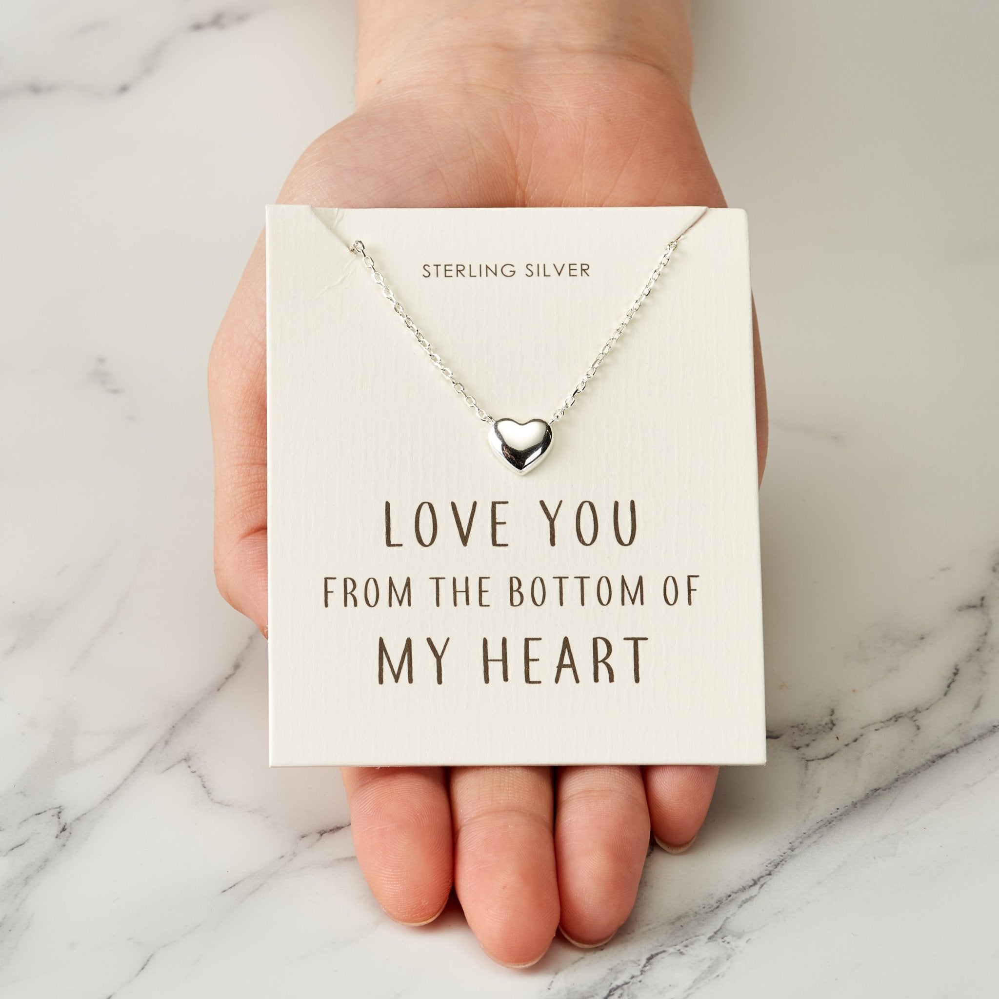 Sterling Silver Bottom of my Heart Necklace - Philip Jones Jewellery