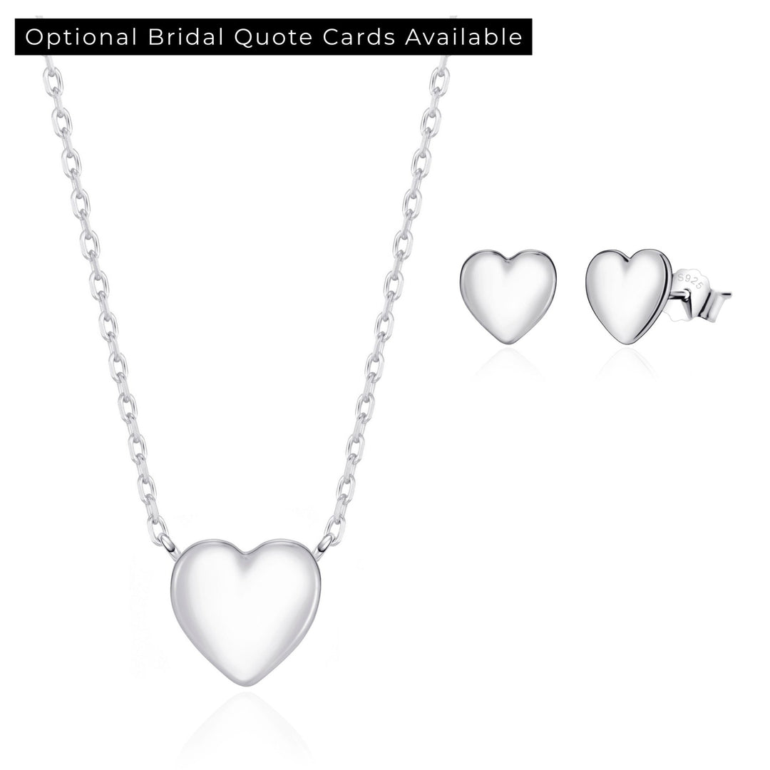 Sterling Silver Bridal Heart Set - Philip Jones Jewellery
