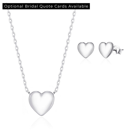 Sterling Silver Bridal Heart Set - Philip Jones Jewellery