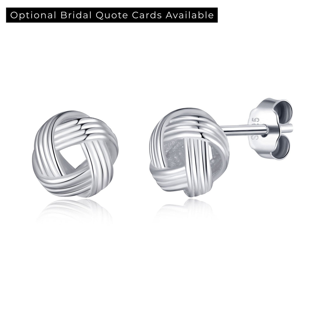 Sterling Silver Bridal Knot Earrings - Philip Jones Jewellery