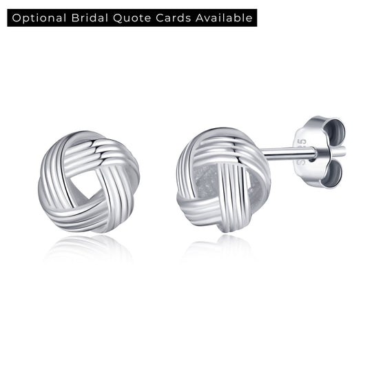Sterling Silver Bridal Knot Earrings - Philip Jones Jewellery