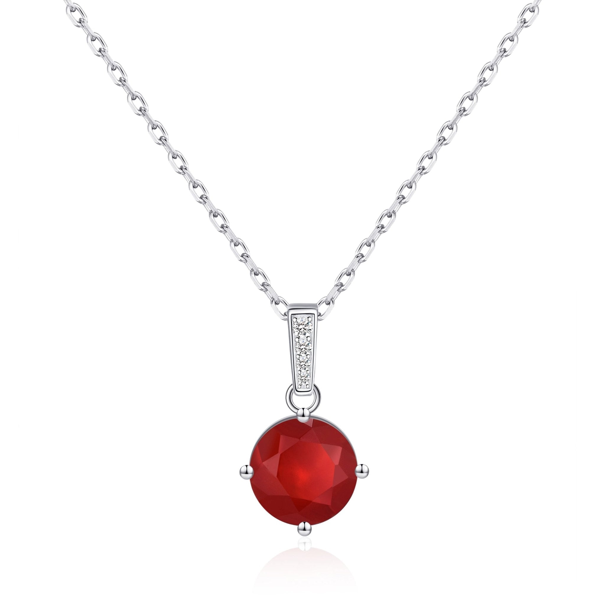 Sterling Silver Carnelian Gemstone Necklace - Philip Jones Jewellery