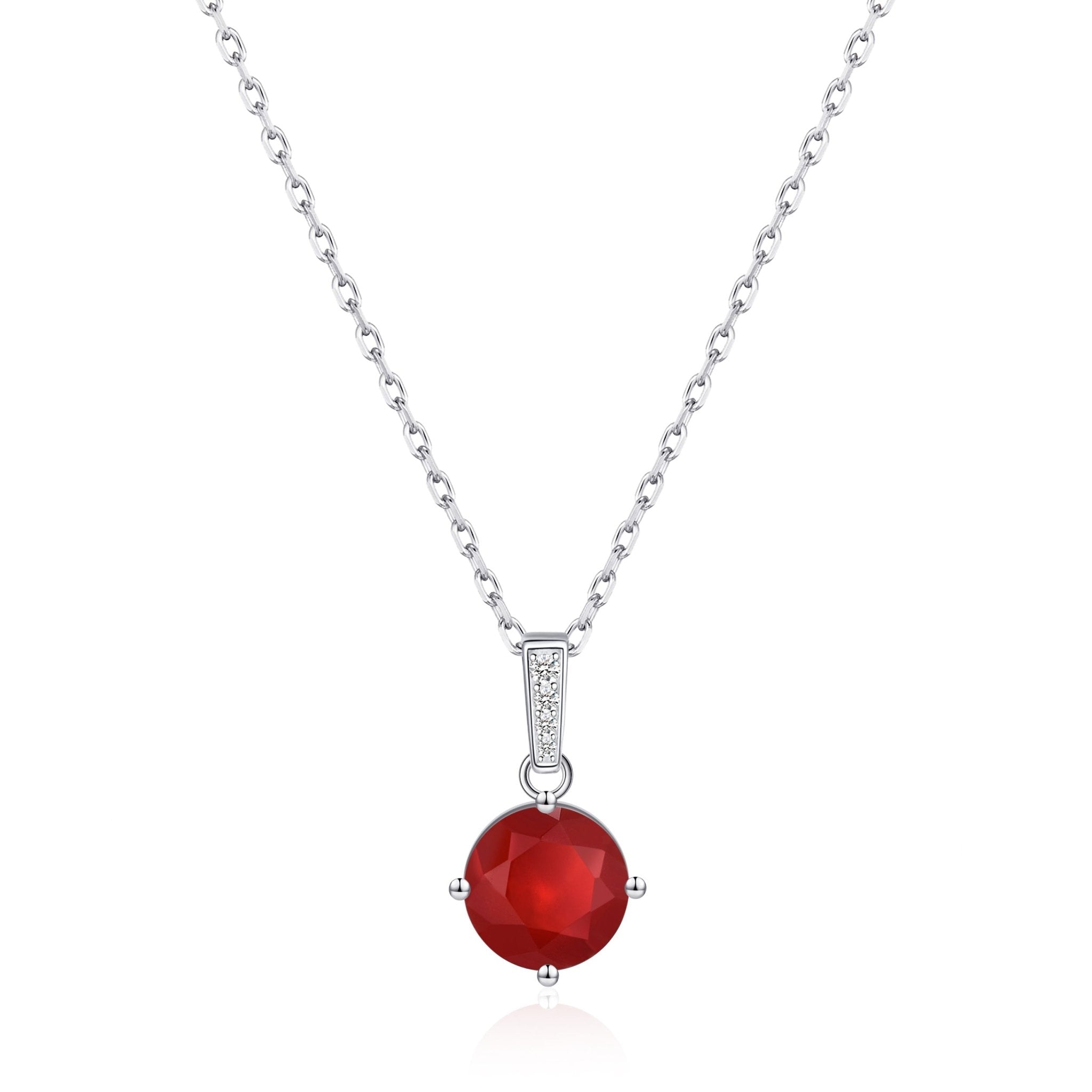 Sterling Silver Carnelian Gemstone Necklace - Philip Jones Jewellery