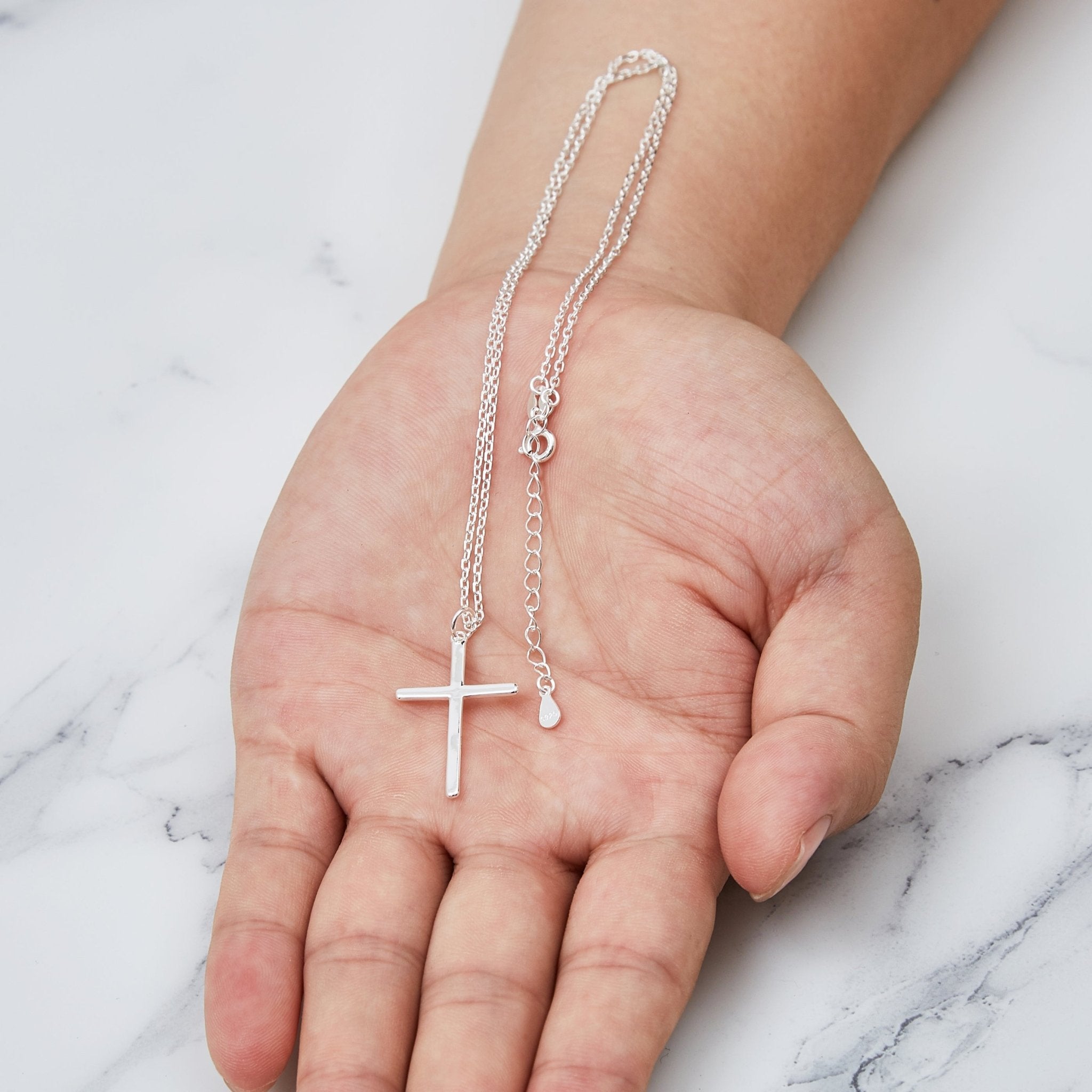 Sterling Silver Cross Pendant Necklace - Philip Jones Jewellery