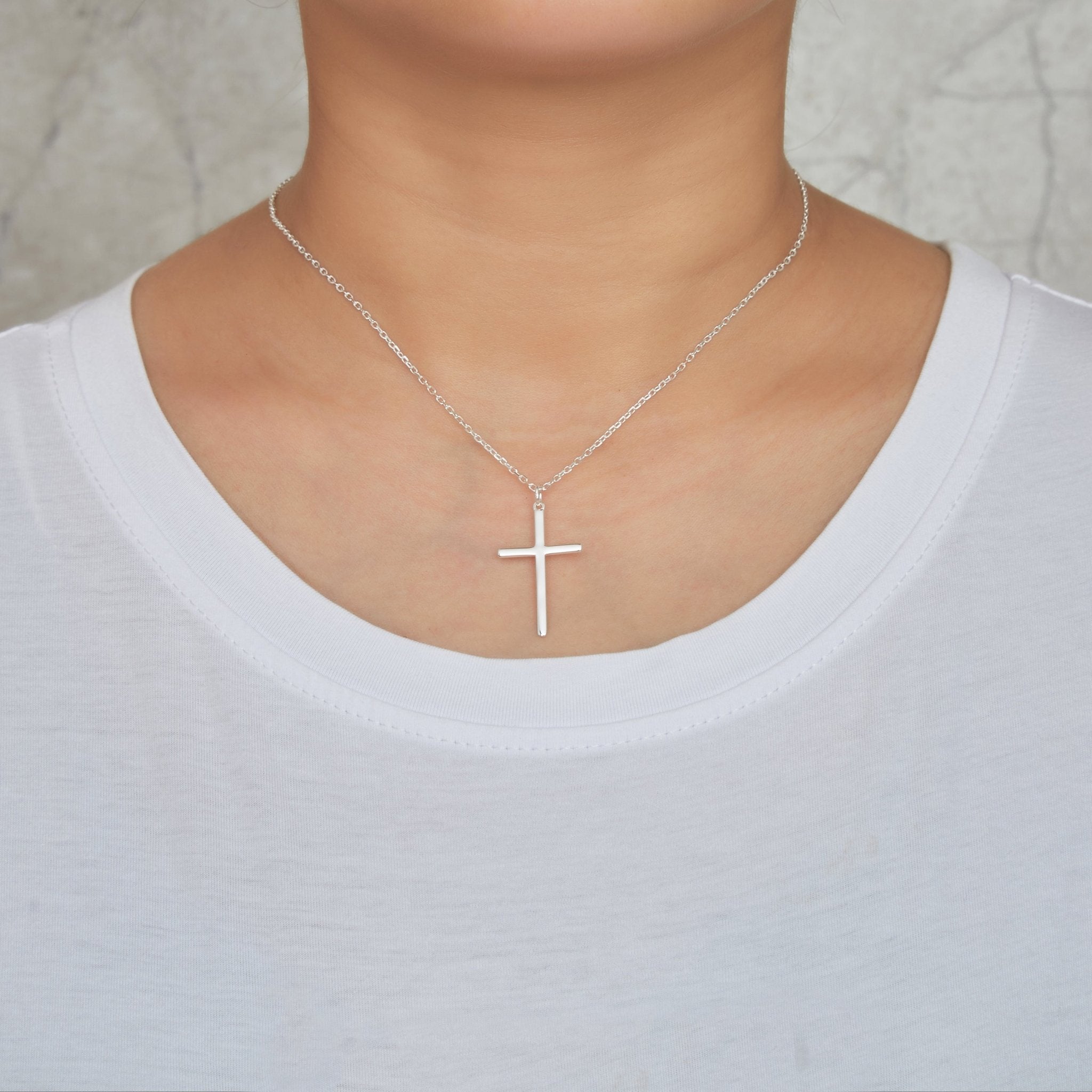 Sterling Silver Cross Pendant Necklace - Philip Jones Jewellery