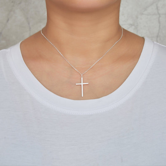 Sterling Silver Cross Pendant Necklace - Philip Jones Jewellery