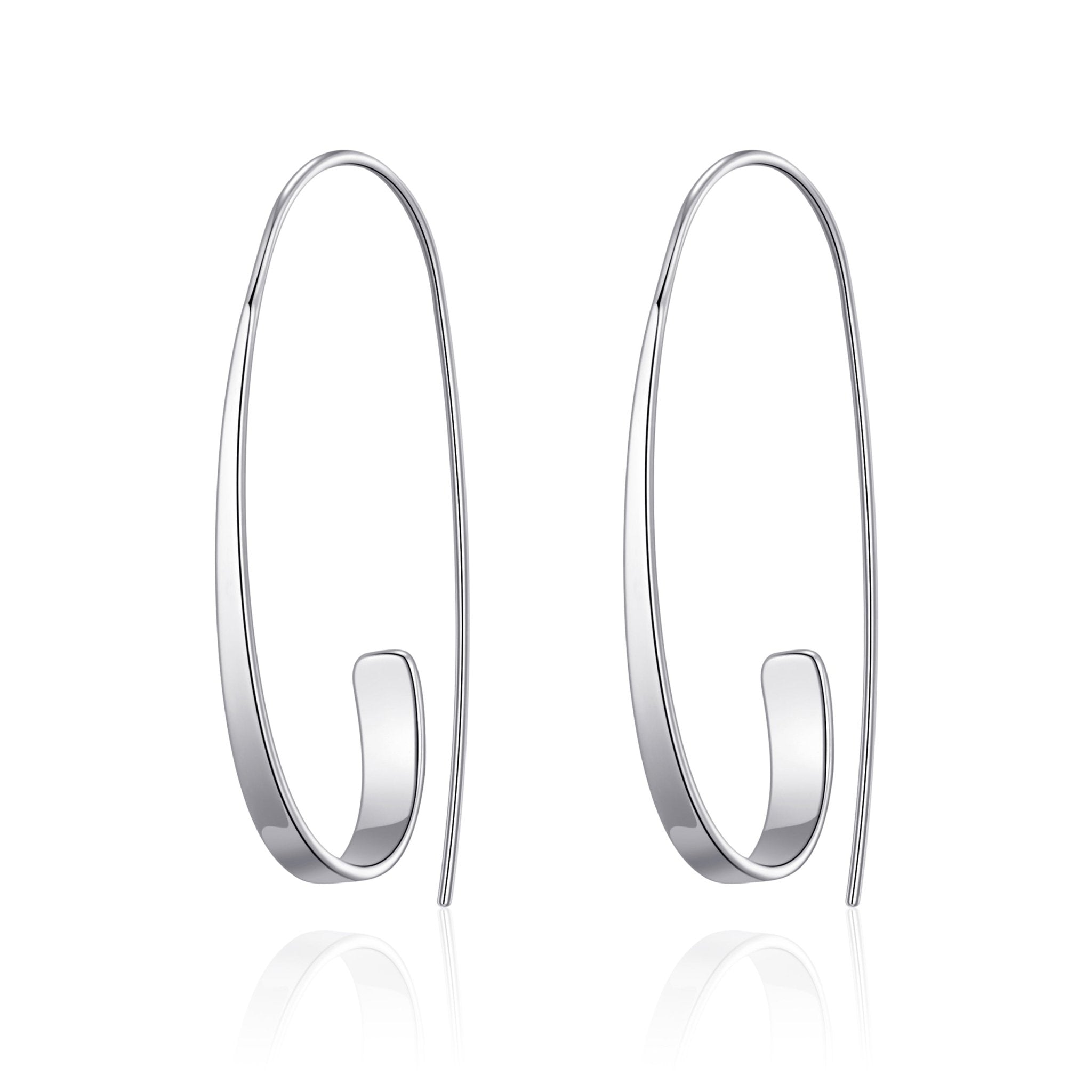 Sterling Silver Curved Earrings - Philip Jones Jewellery