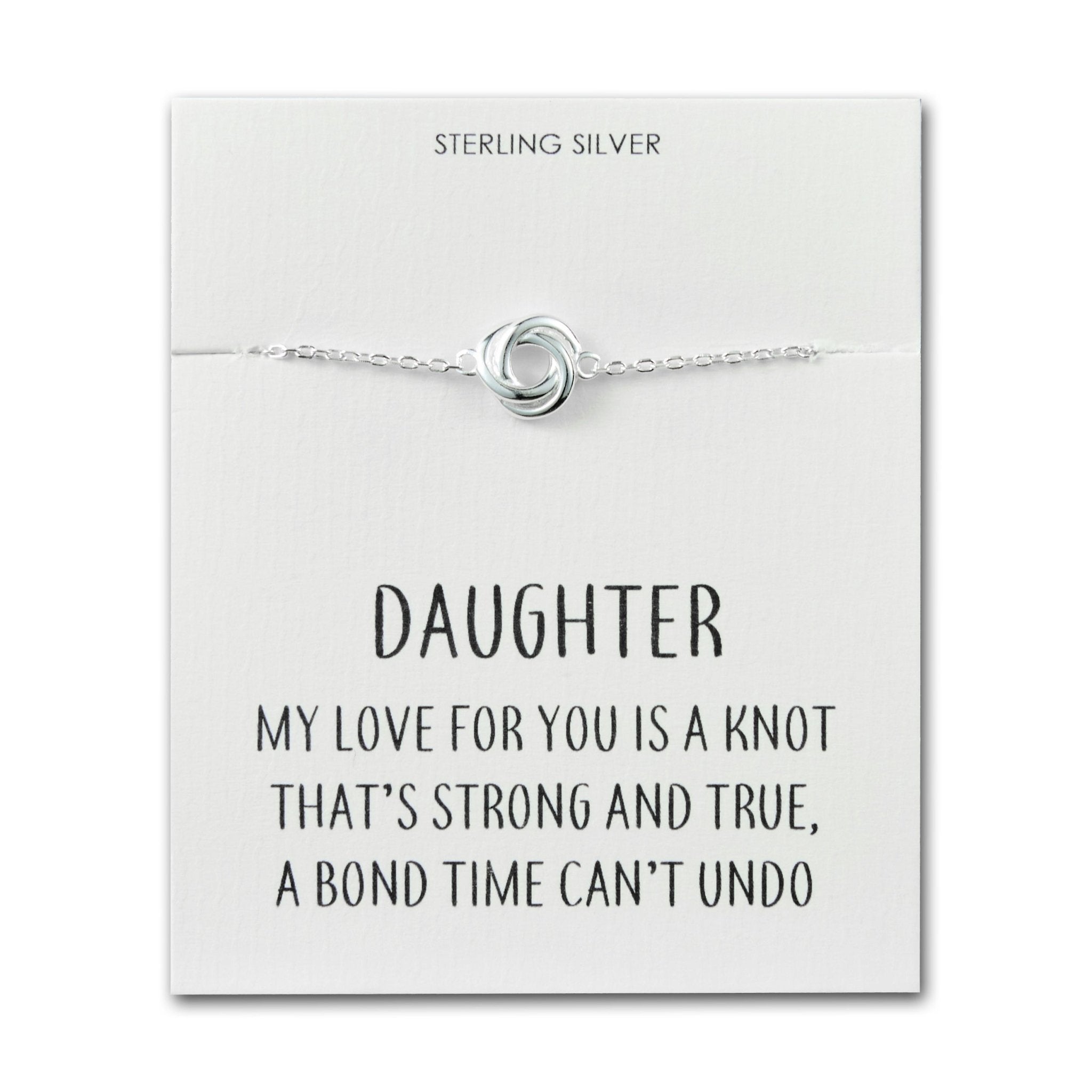 Sterling Silver Daughter Quote Knot Bracelet - Philip Jones Jewellery