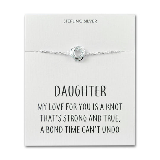 Sterling Silver Daughter Quote Knot Bracelet - Philip Jones Jewellery