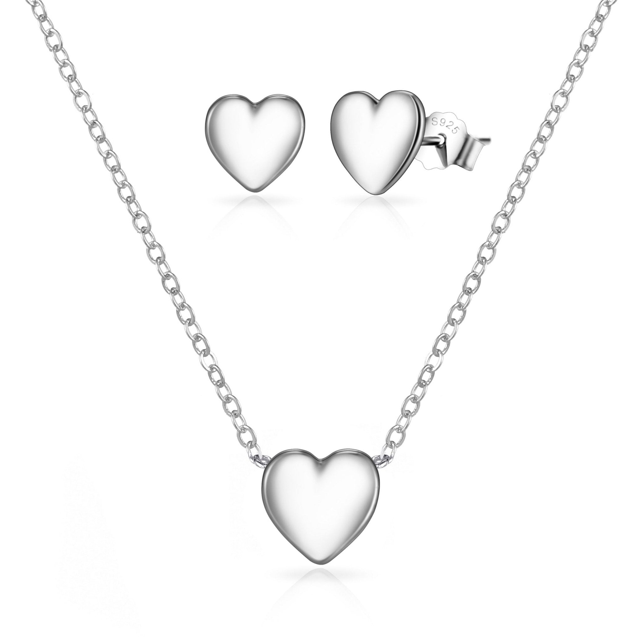 Sterling Silver Friendship Quote Heart Set - Philip Jones Jewellery