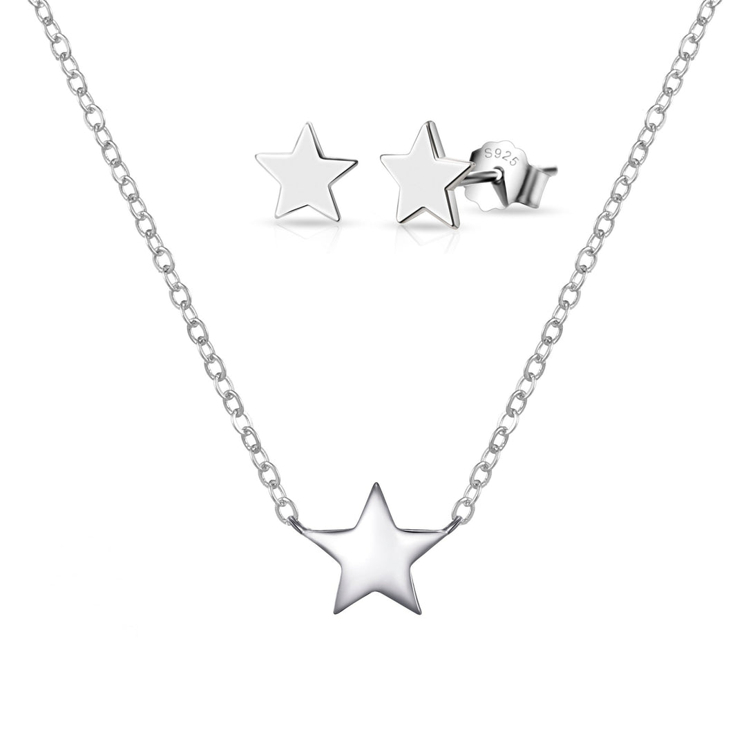 Sterling Silver Friendship Quote Star Set - Philip Jones Jewellery