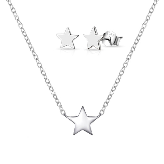 Sterling Silver Friendship Quote Star Set - Philip Jones Jewellery