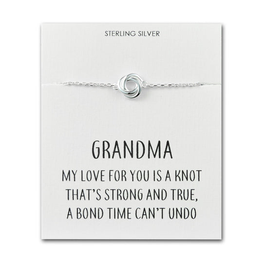Sterling Silver Grandma Quote Knot Bracelet - Philip Jones Jewellery