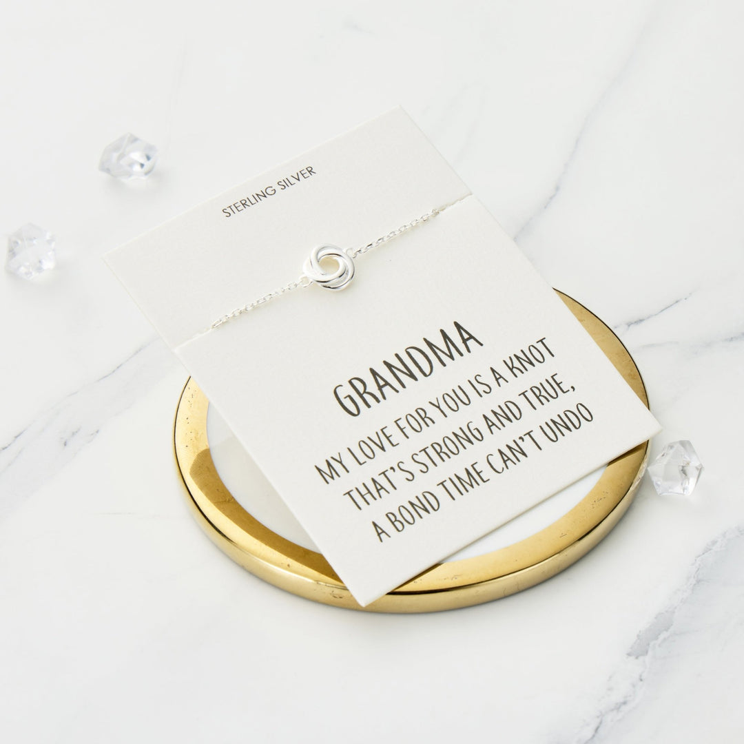 Sterling Silver Grandma Quote Knot Bracelet - Philip Jones Jewellery