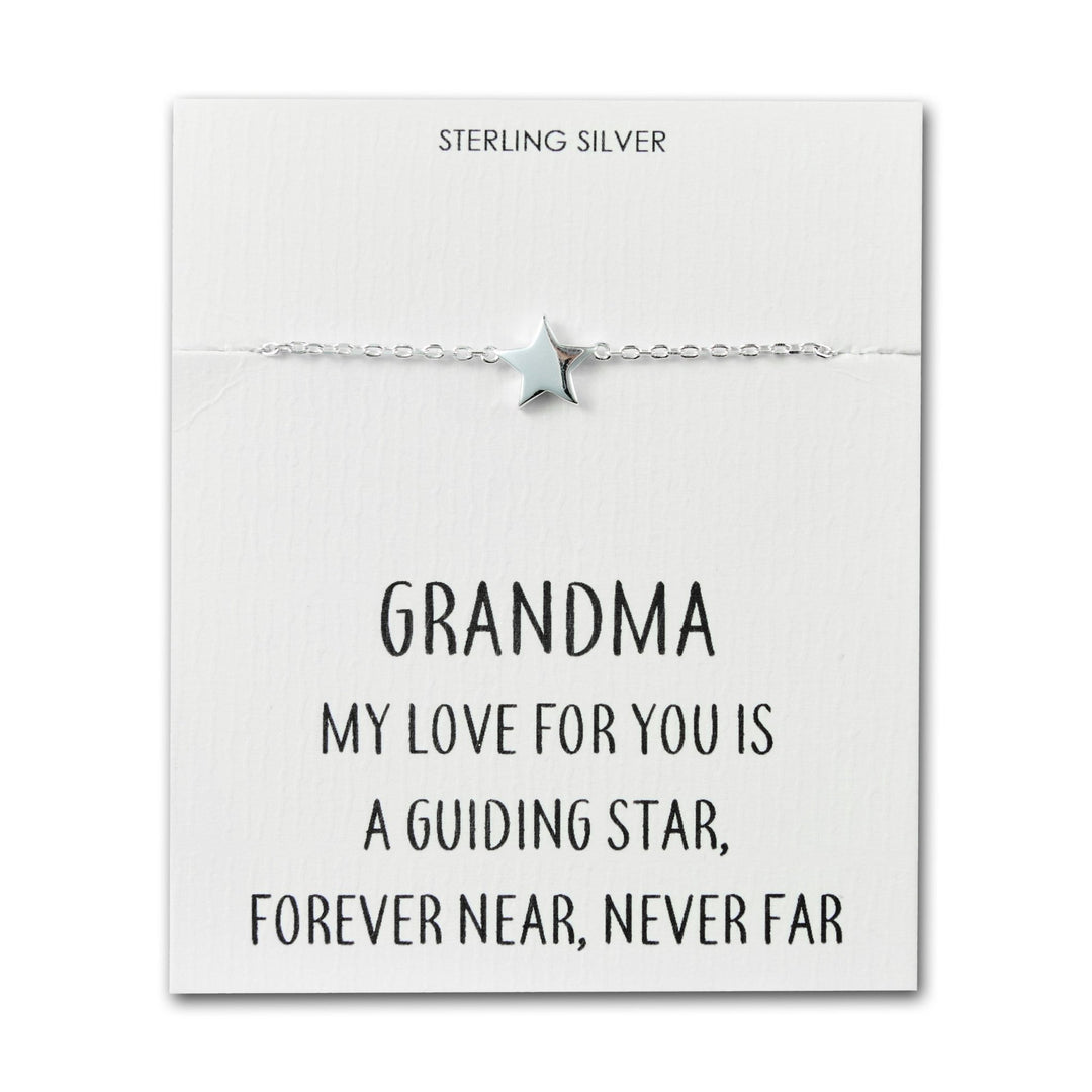 Sterling Silver Grandma Quote Star Bracelet - Philip Jones Jewellery