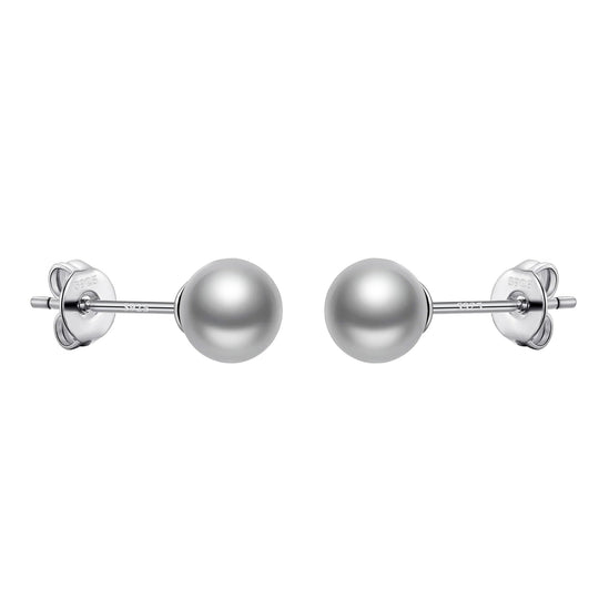 Sterling Silver Grey Shell Pearl Earrings - Philip Jones Jewellery